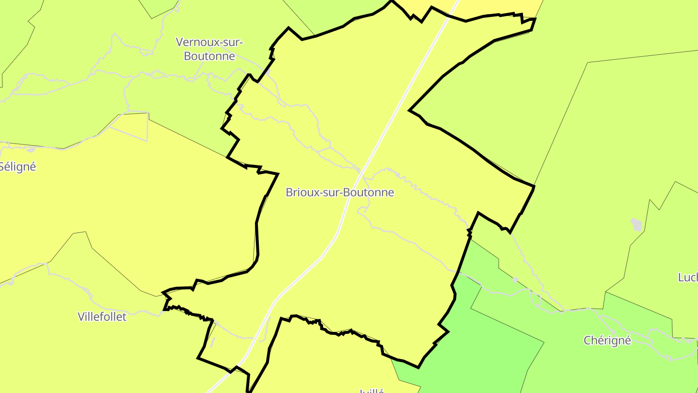 Carte des prix de l'immobilier Brioux-sur-Boutonne