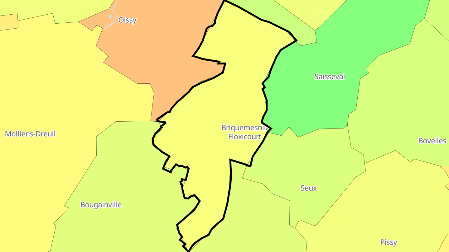 Carte des prix de l'immobilier Briquemesnil-Floxicourt