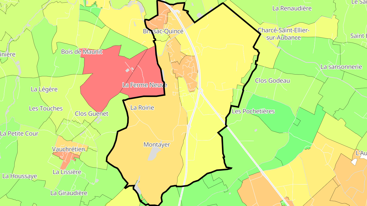 Carte des prix de l'immobilier Brissac-Quincé