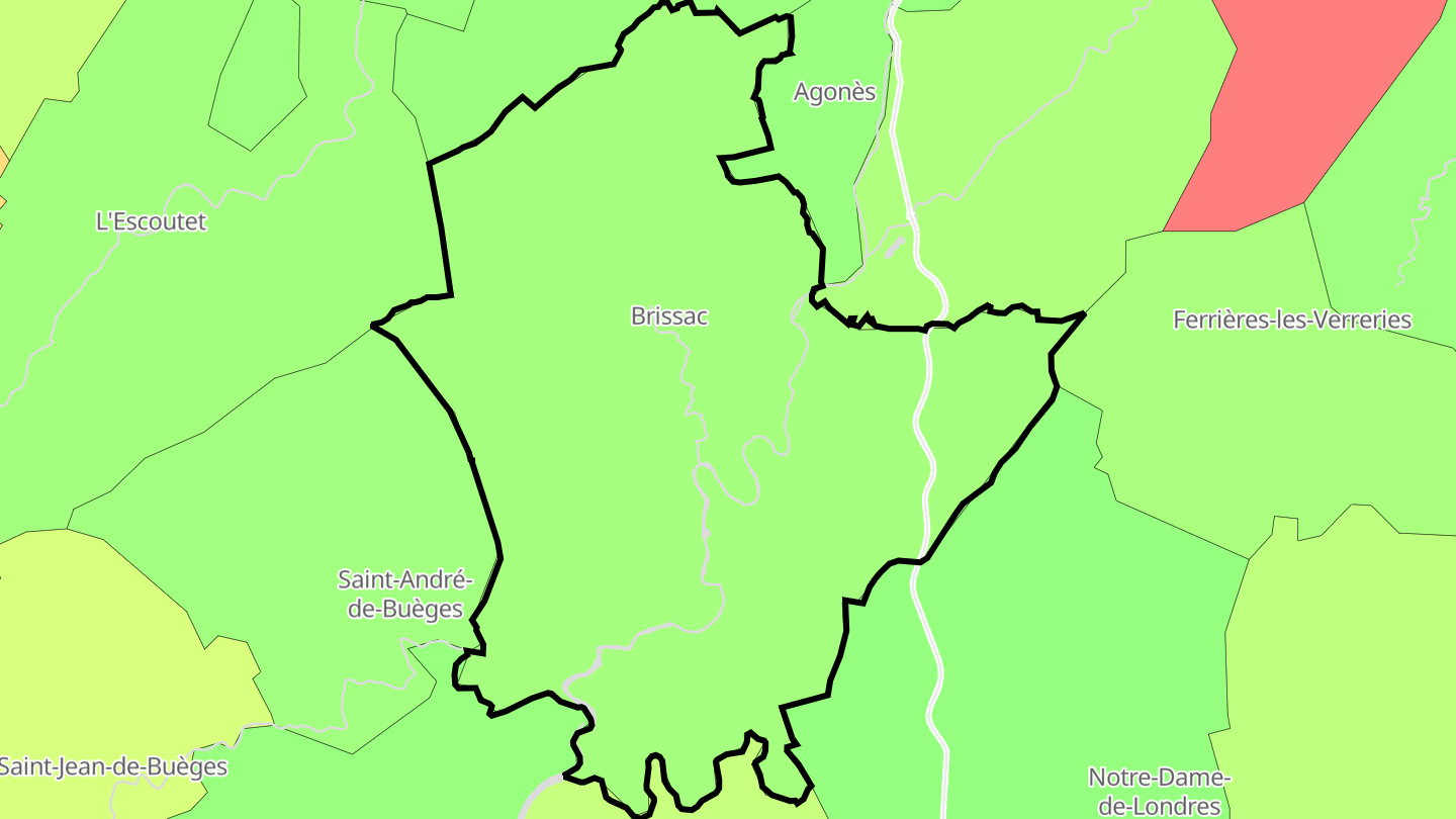 Carte des prix de l'immobilier Brissac