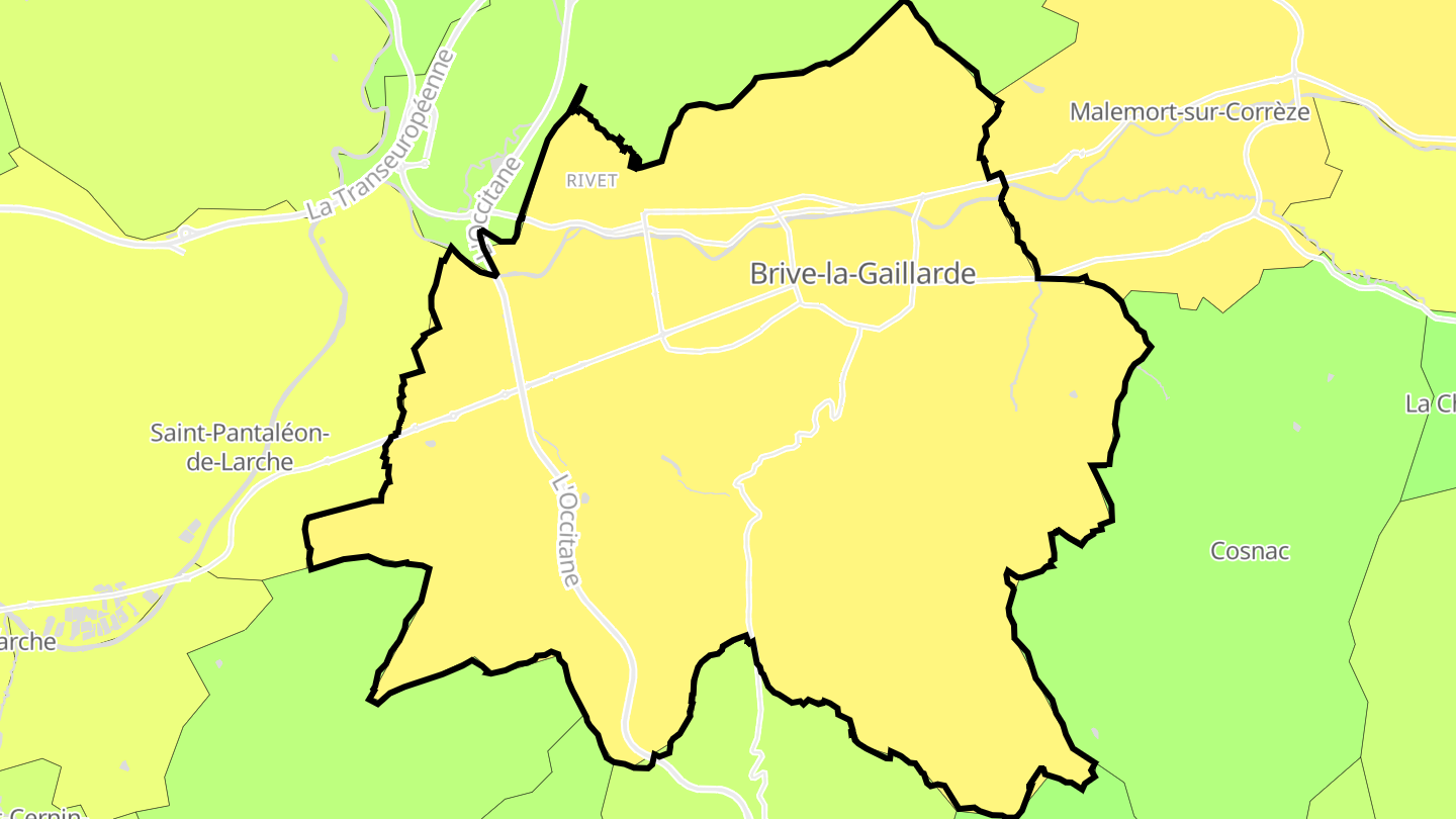 Carte des prix de l'immobilier Brive-la-Gaillarde