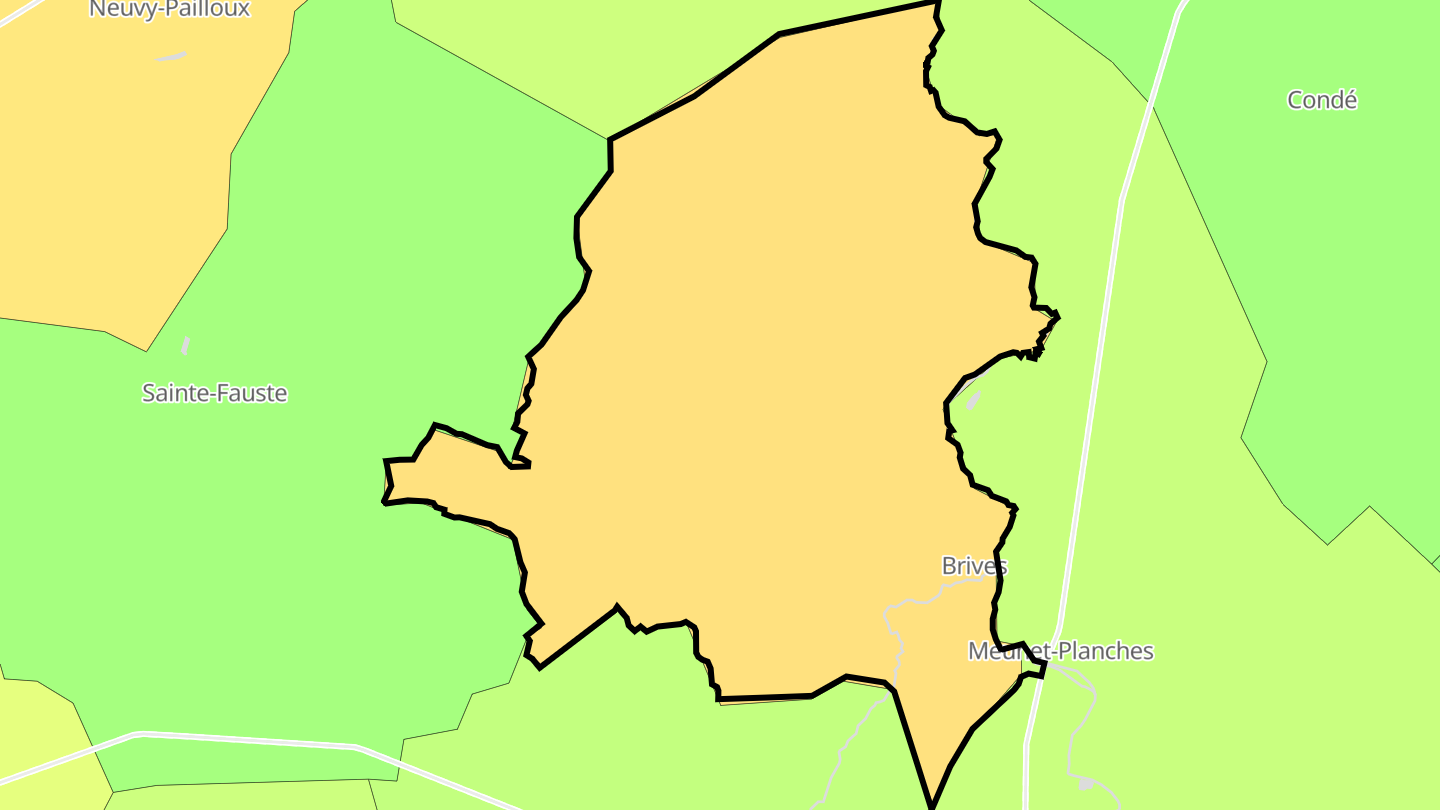 Carte des prix de l'immobilier Brives