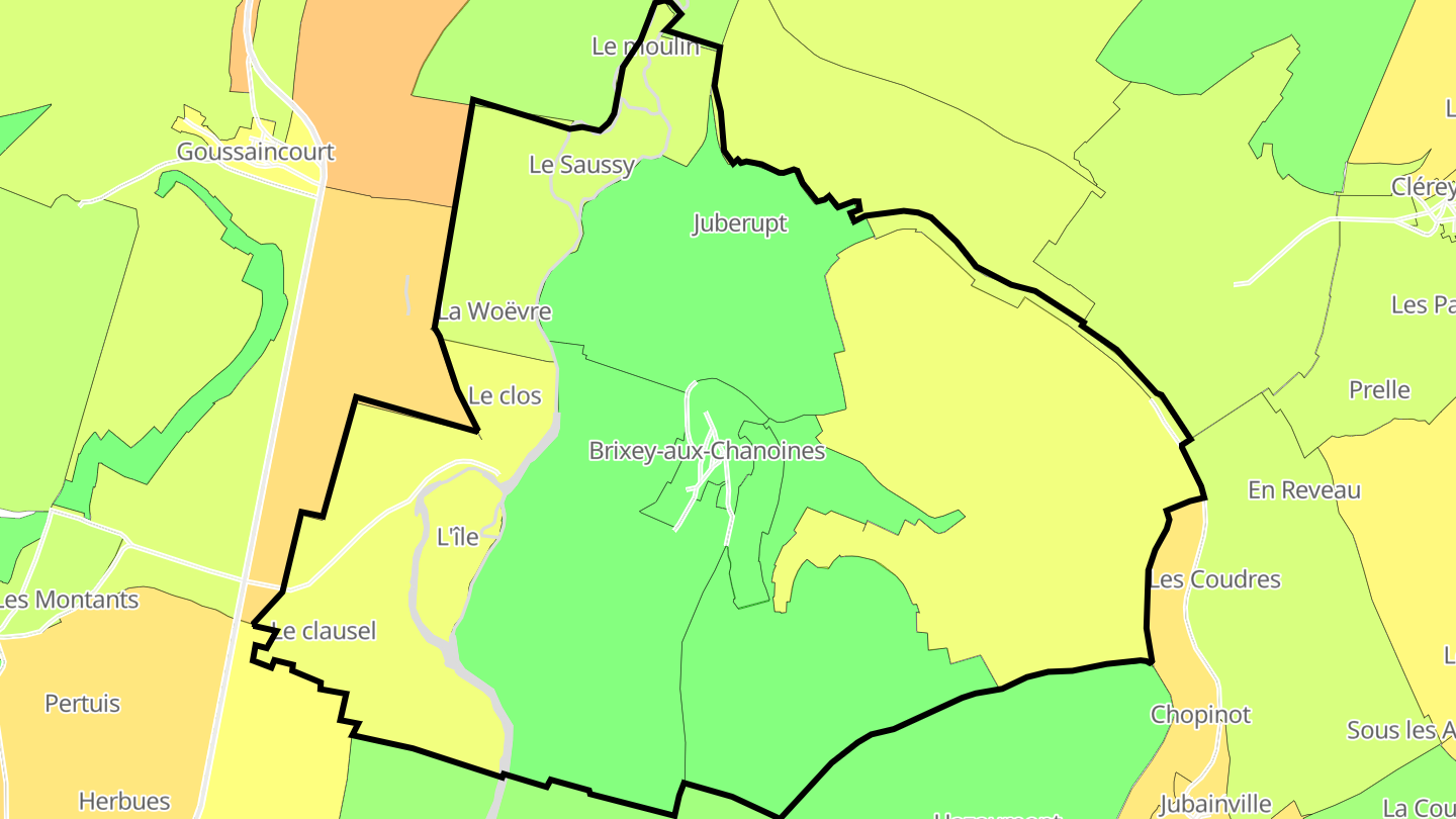 Carte des prix de l'immobilier Brixey-aux-Chanoines
