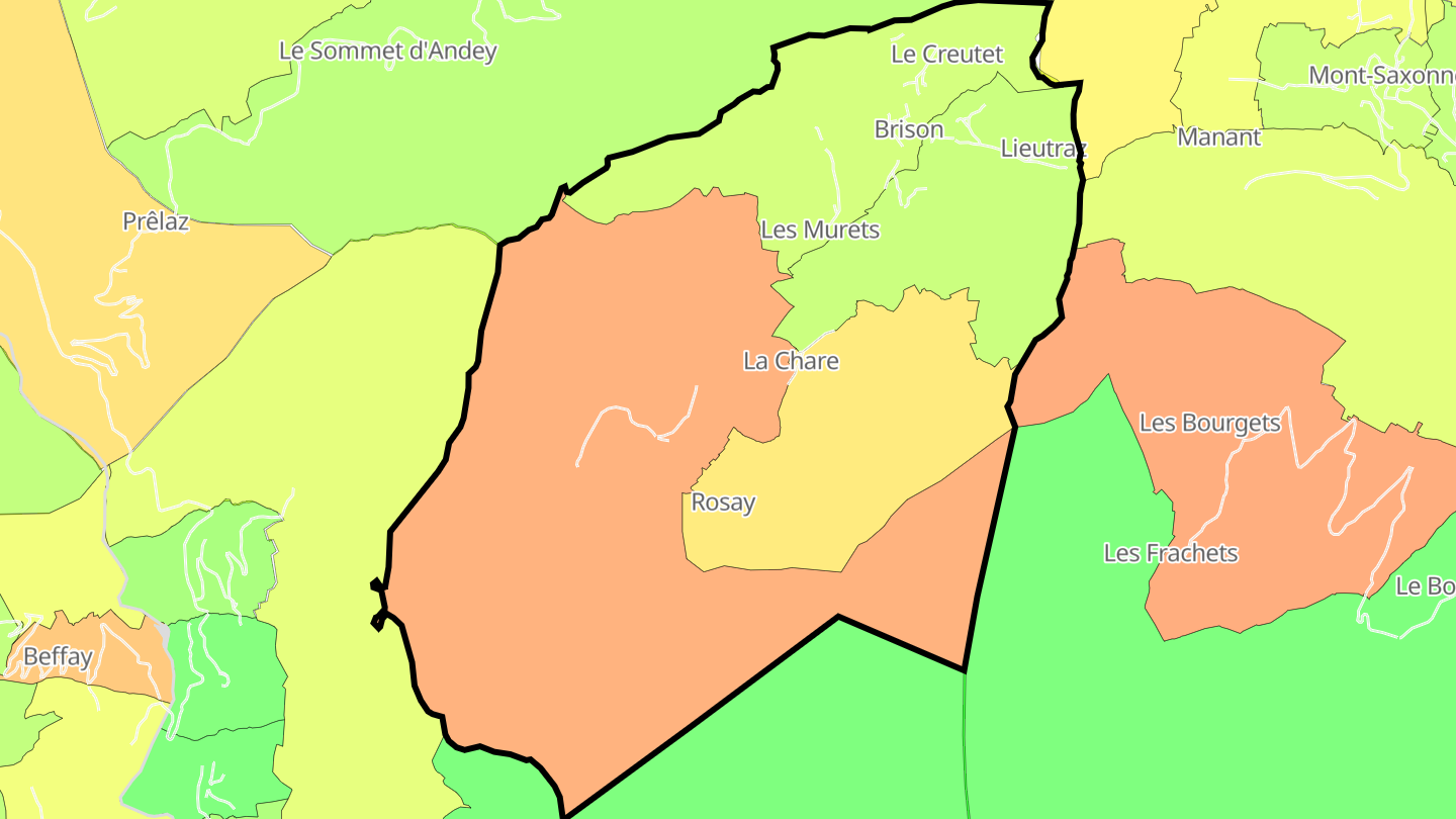 Carte des prix de l'immobilier Brizon