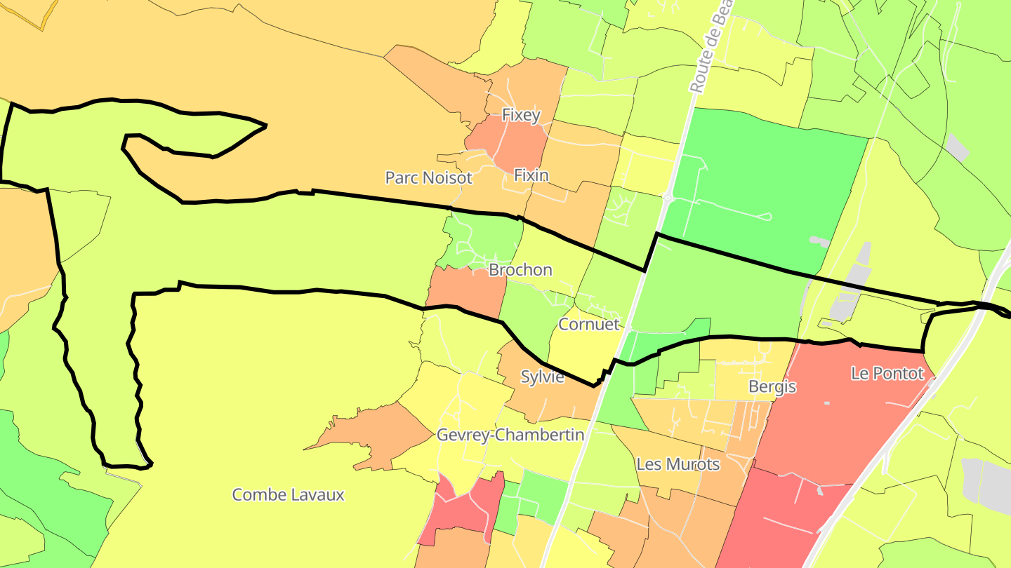 Carte des prix de l'immobilier Brochon
