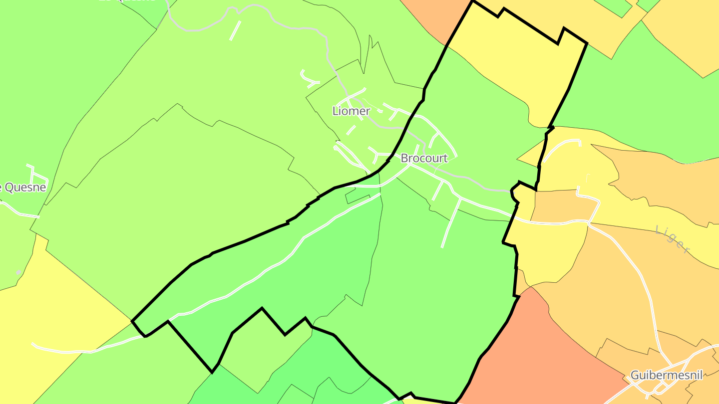 Carte des prix de l'immobilier Brocourt