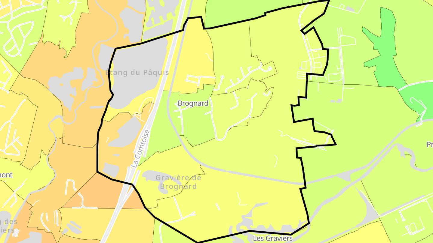 Carte des prix de l'immobilier Brognard