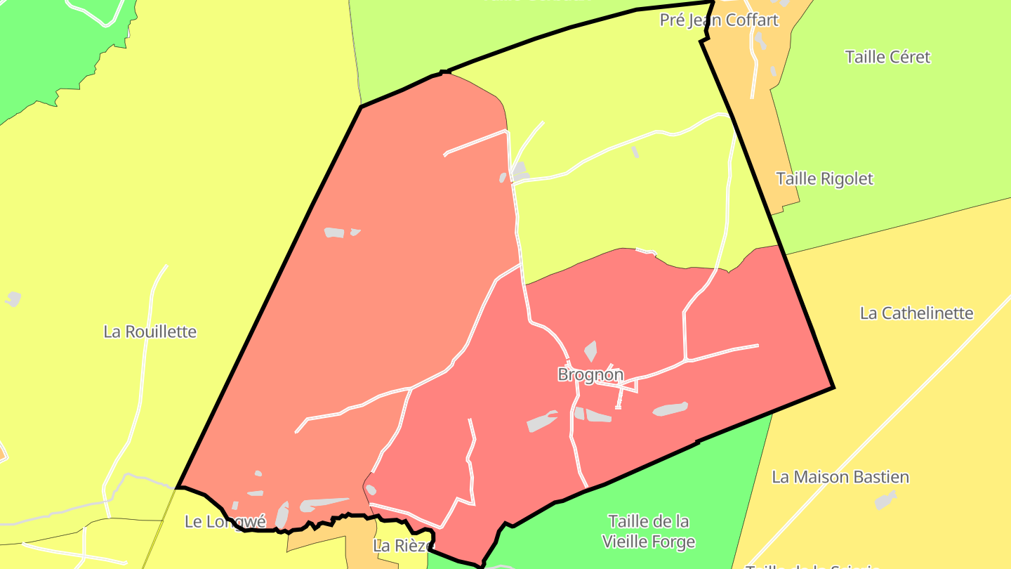 Carte des prix de l'immobilier Brognon