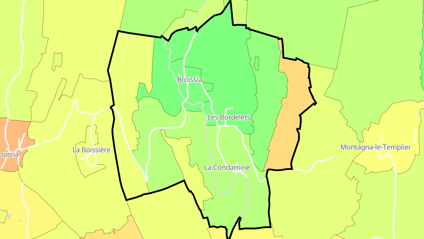 Carte des prix de l'immobilier Broissia