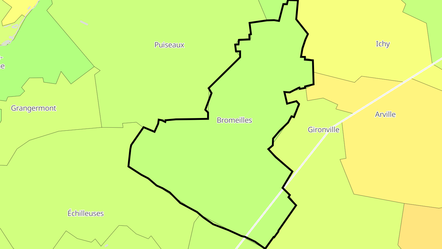Carte des prix de l'immobilier Bromeilles