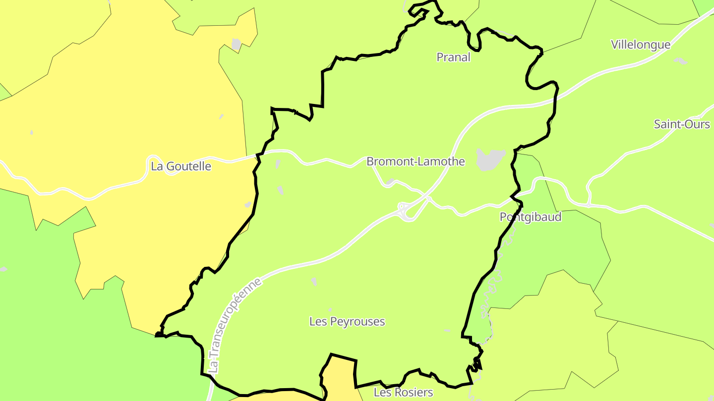 Carte des prix de l'immobilier Bromont-Lamothe