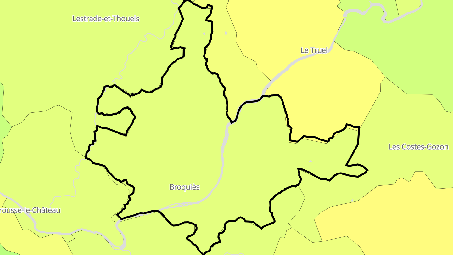 Carte des prix de l'immobilier Broquiès