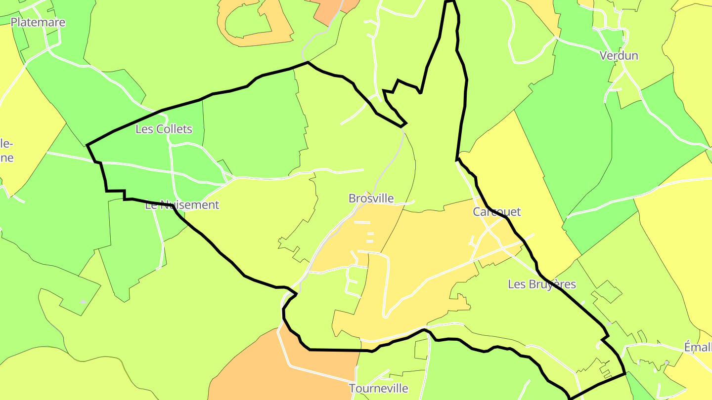 Carte des prix de l'immobilier Brosville