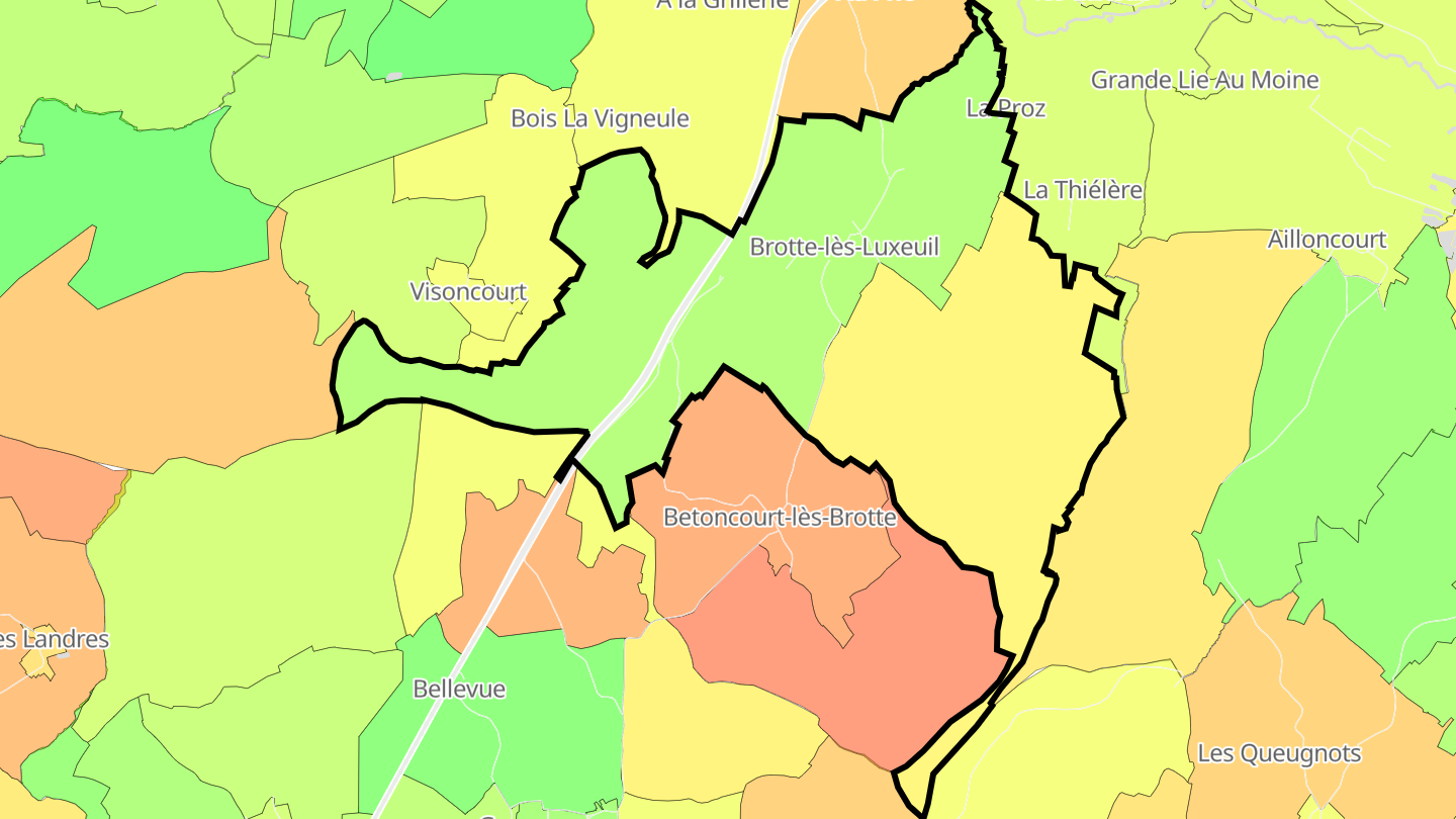 Carte des prix de l'immobilier Brotte-lès-Luxeuil