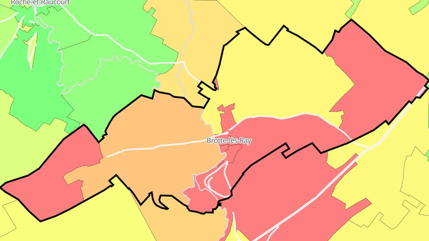 Carte des prix de l'immobilier Brotte-lès-Ray