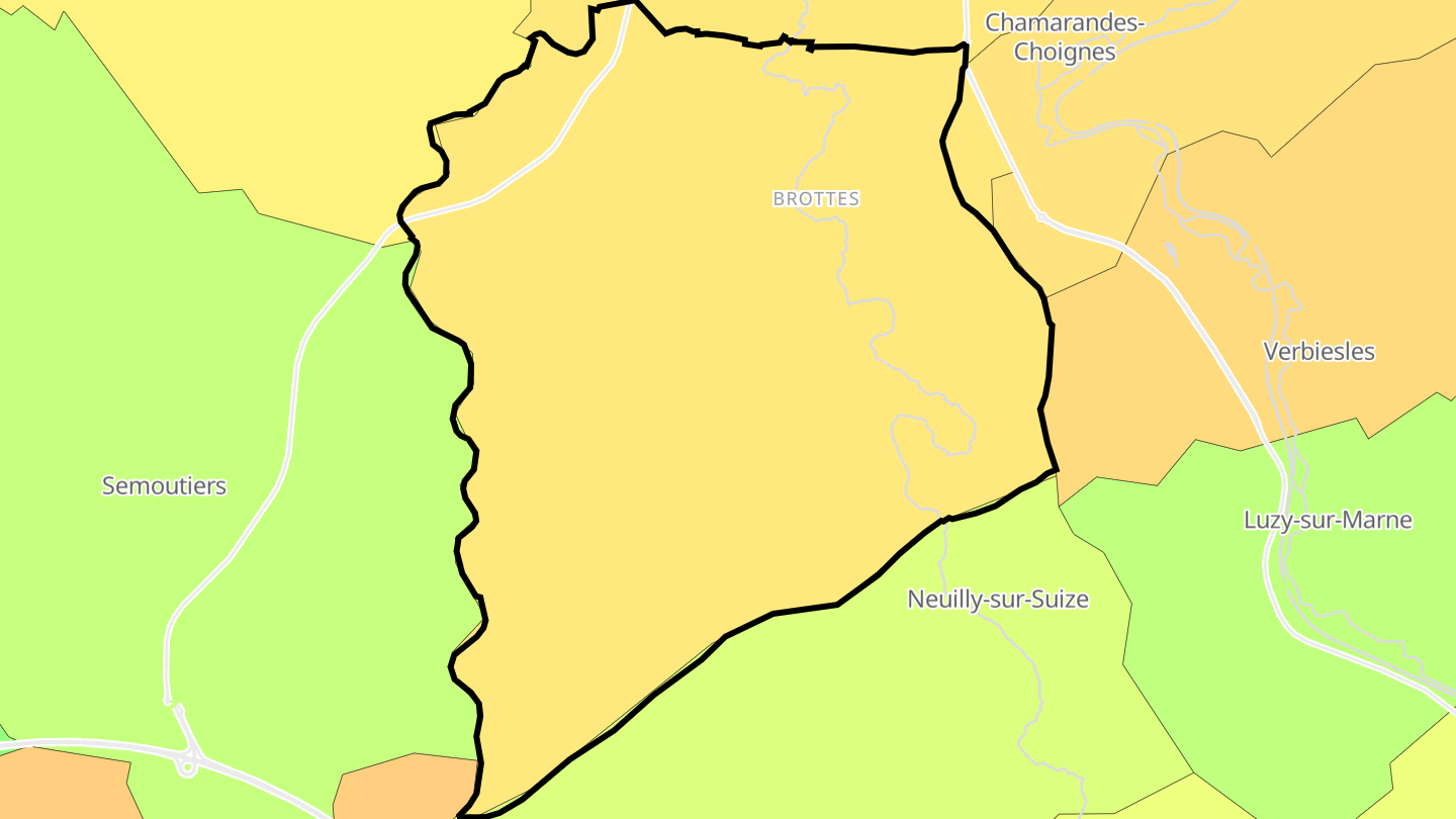 Carte des prix de l'immobilier Brottes