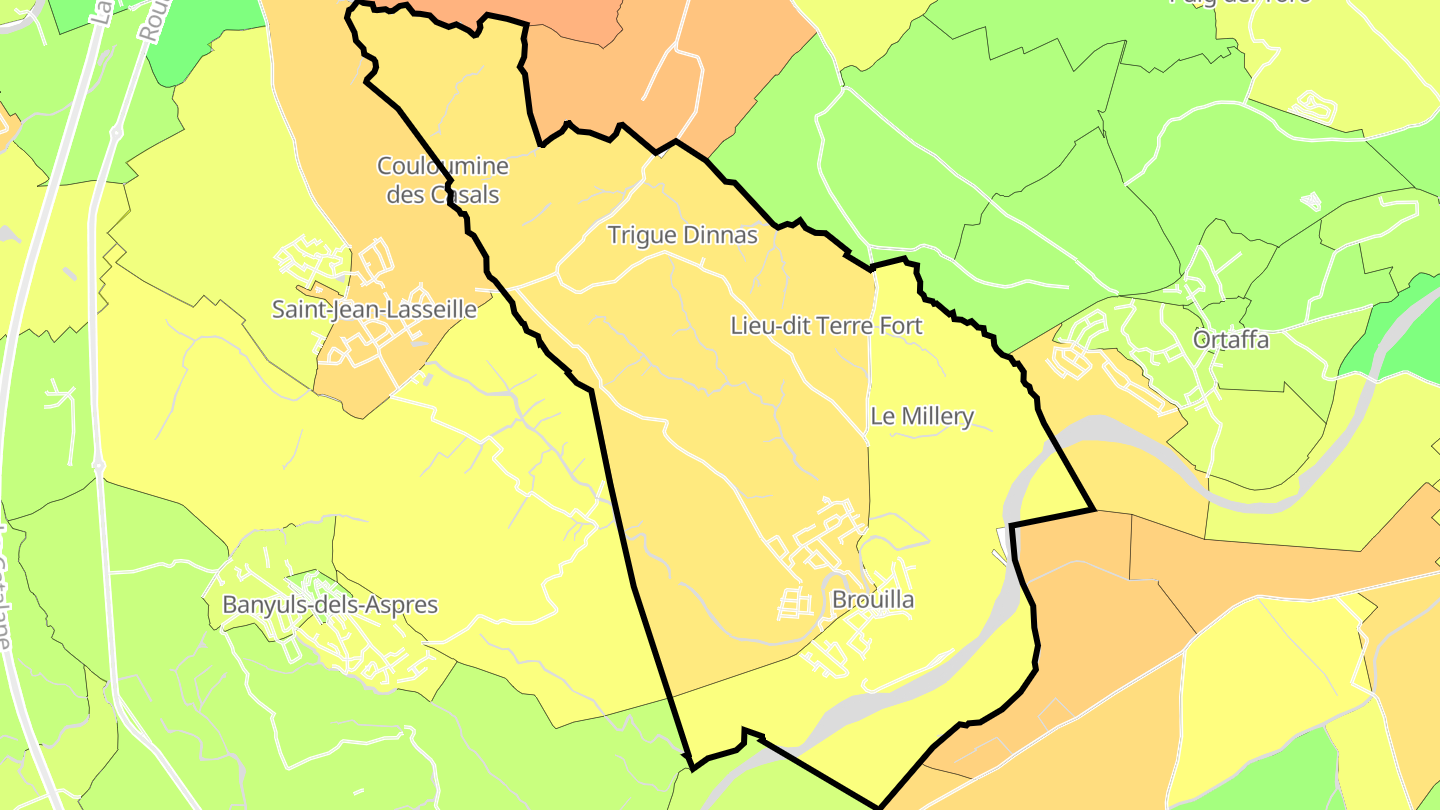 Carte des prix de l'immobilier Brouilla
