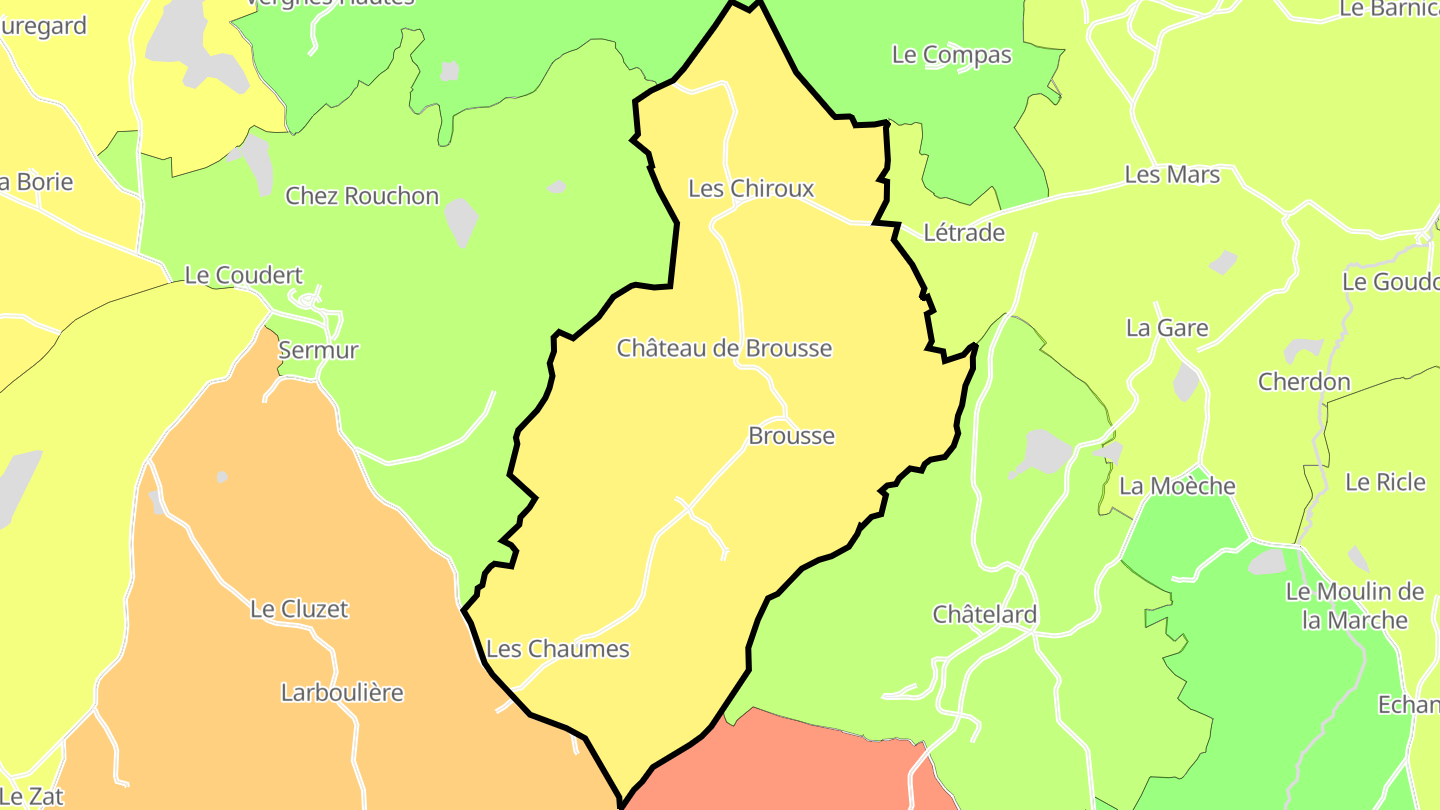 Carte des prix de l'immobilier Brousse