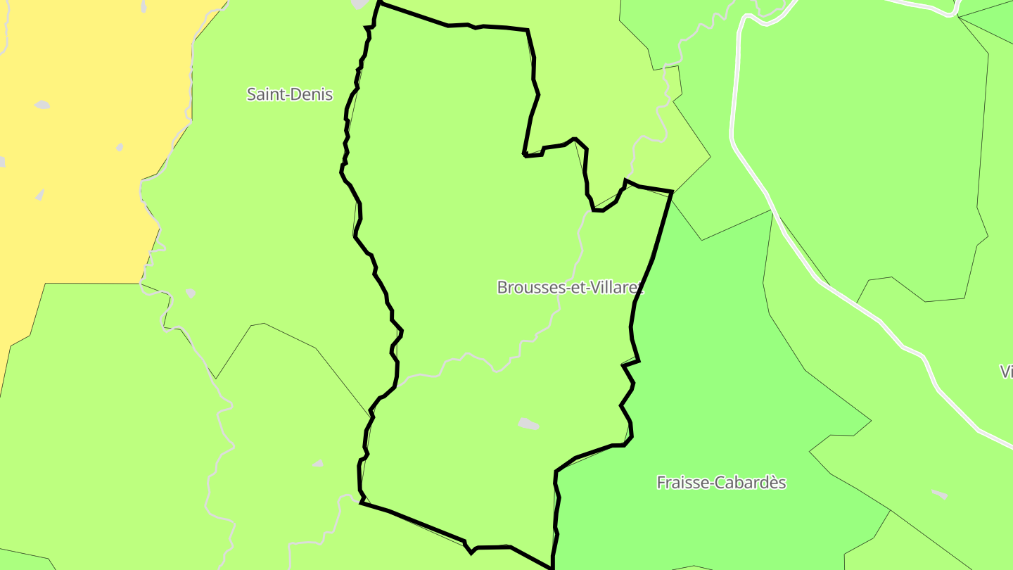 Carte des prix de l'immobilier Brousses-et-Villaret