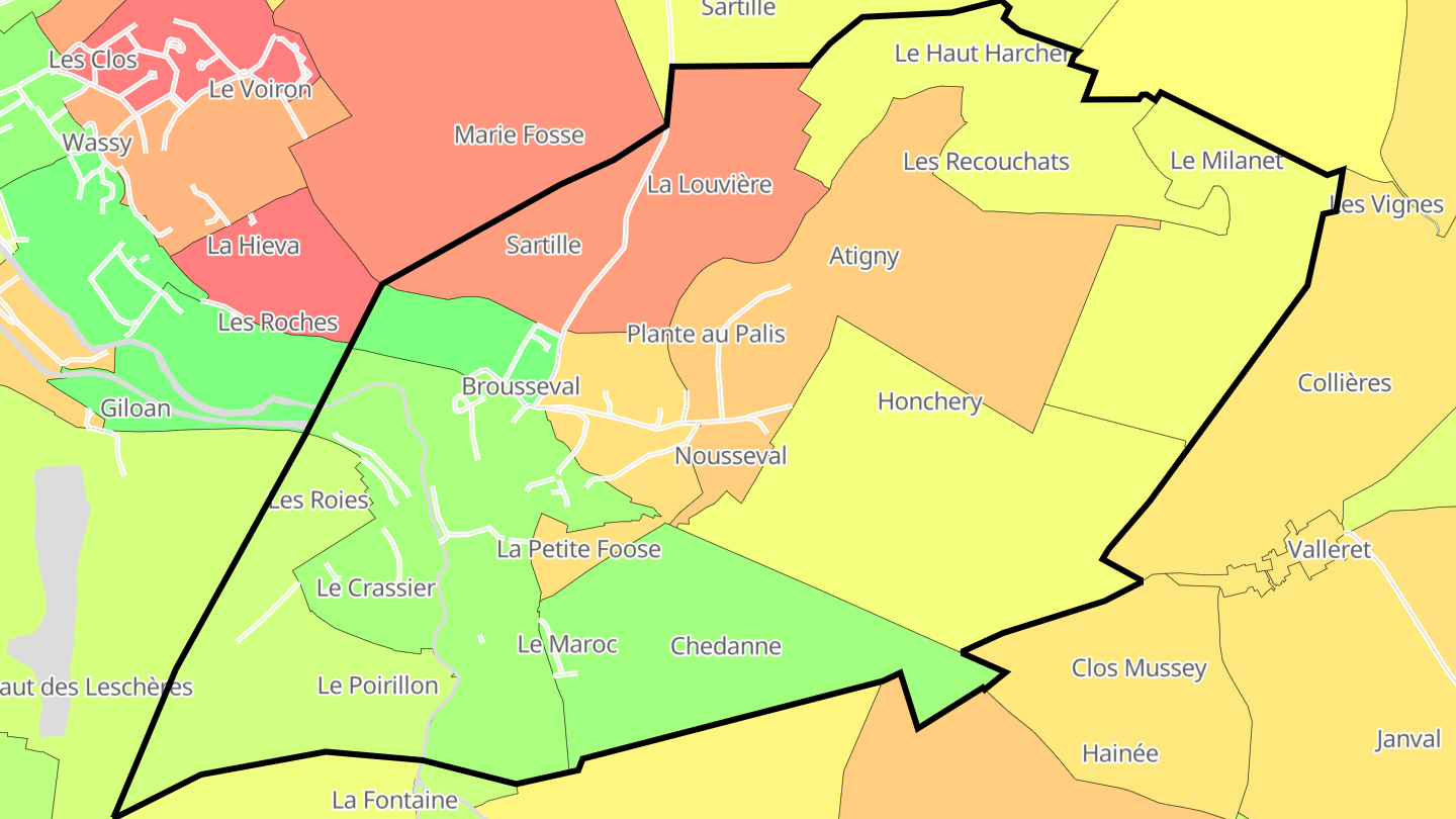 Carte des prix de l'immobilier Brousseval