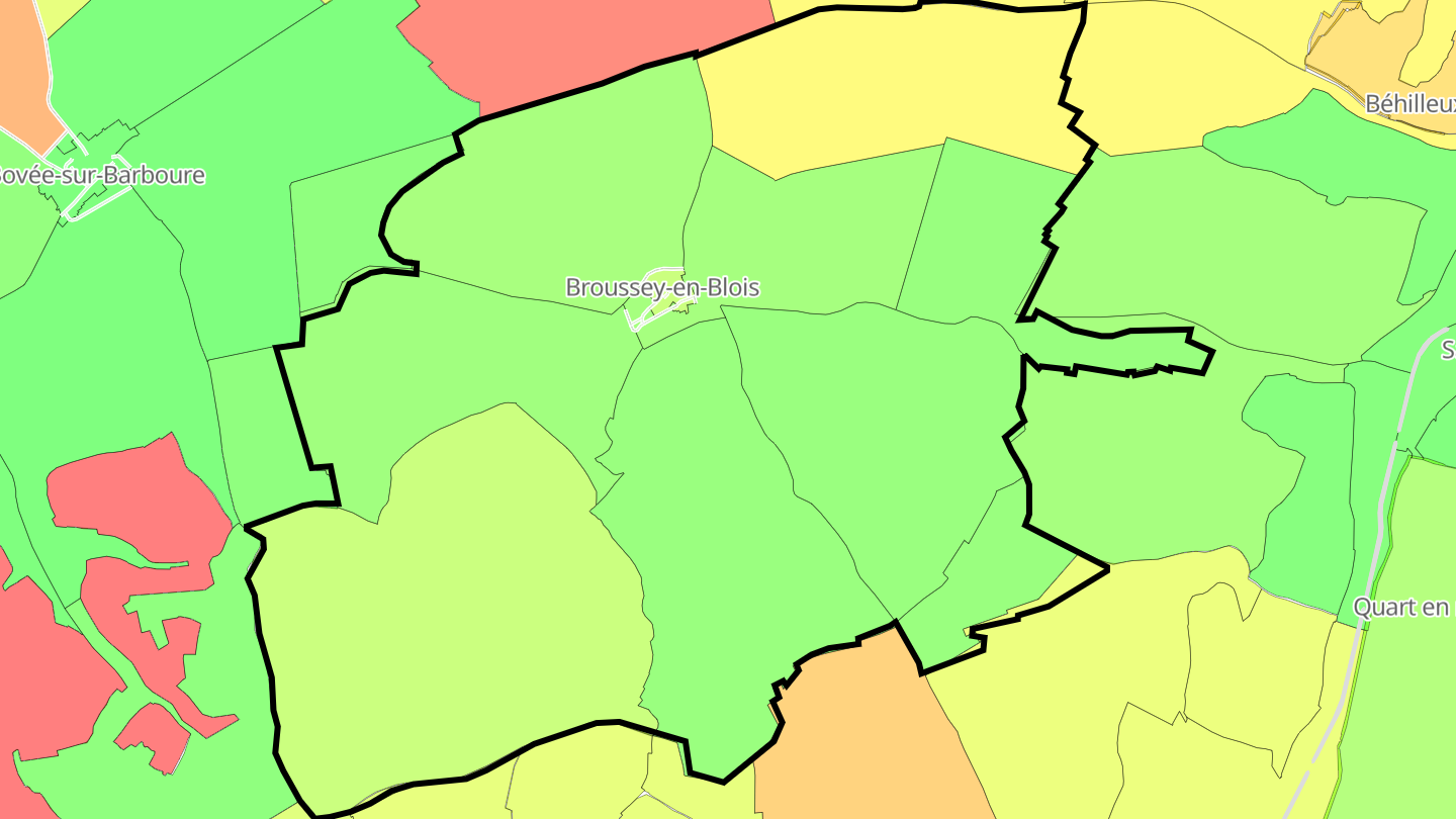 Carte des prix de l'immobilier Broussey-en-Blois