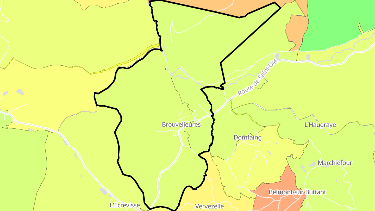 Carte des prix de l'immobilier Brouvelieures
