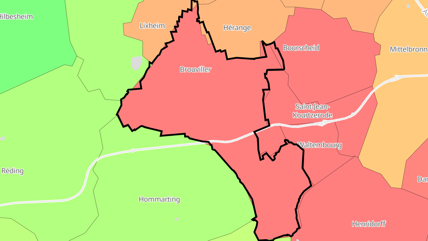 Carte des prix de l'immobilier Brouviller