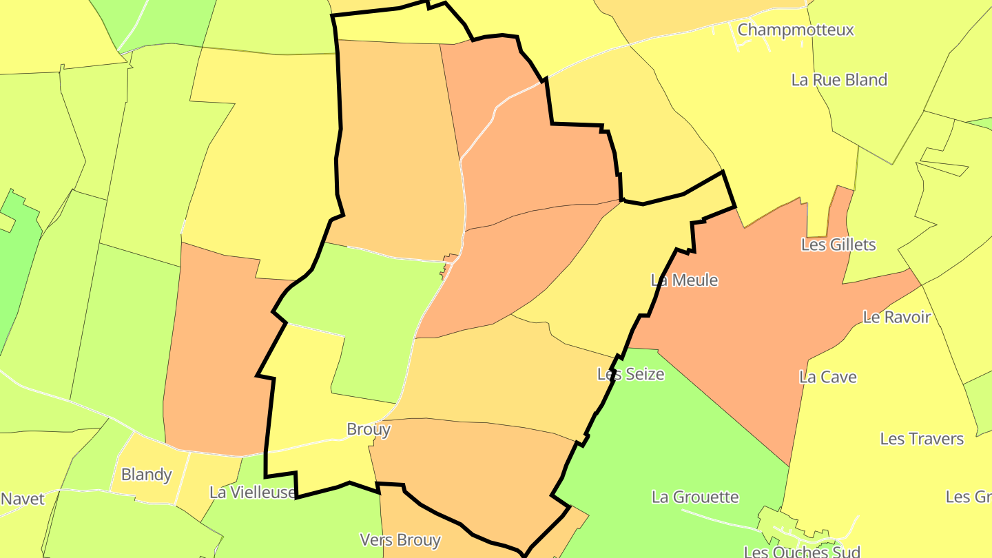 Carte des prix de l'immobilier Brouy