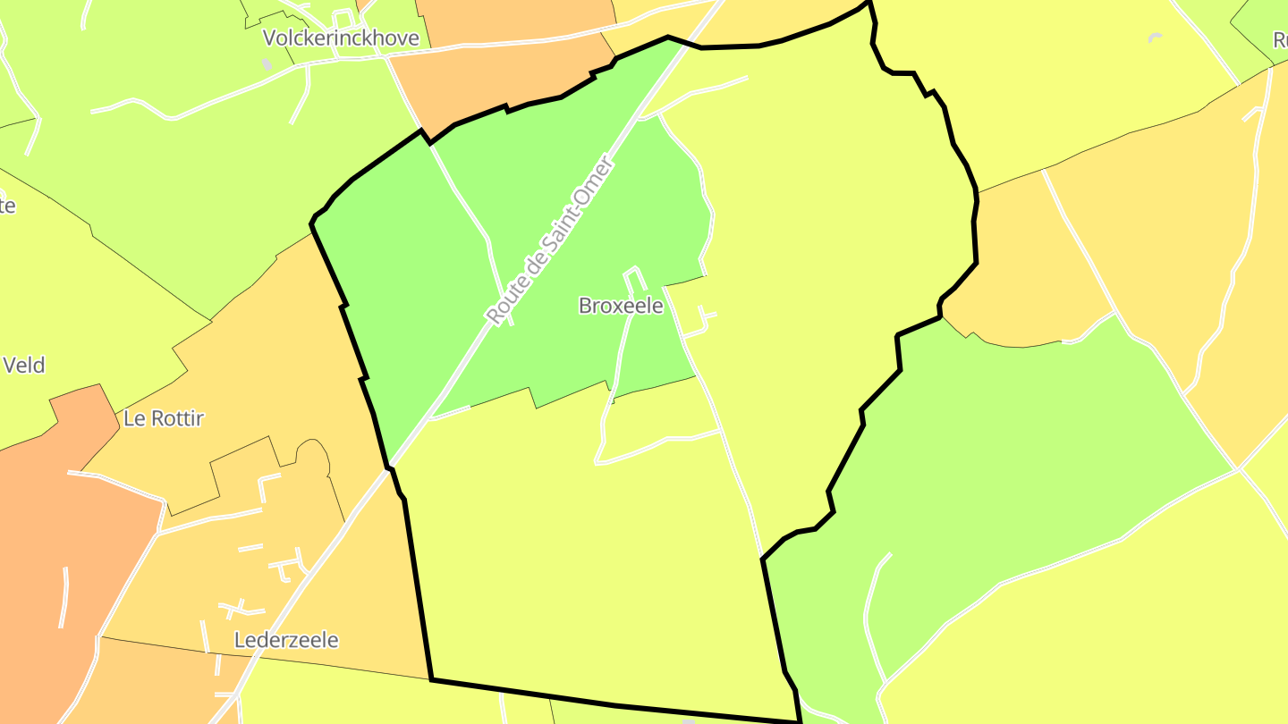 Carte des prix de l'immobilier Broxeele