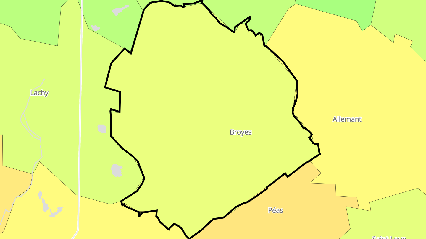 Carte des prix de l'immobilier Broyes