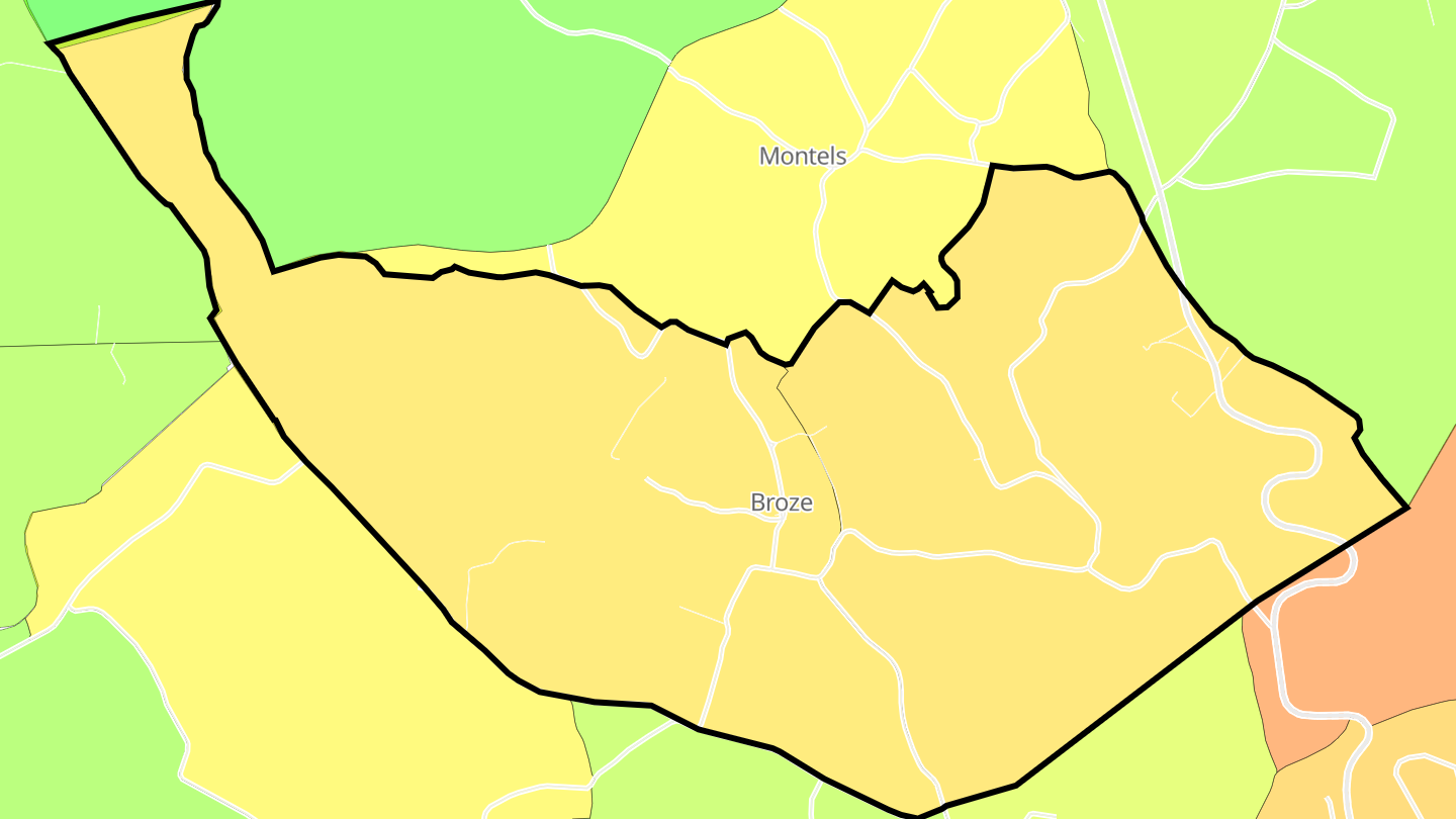 Carte des prix de l'immobilier Broze