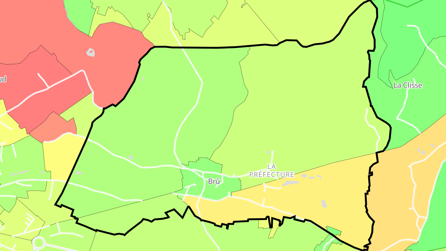 Carte des prix de l'immobilier Brû