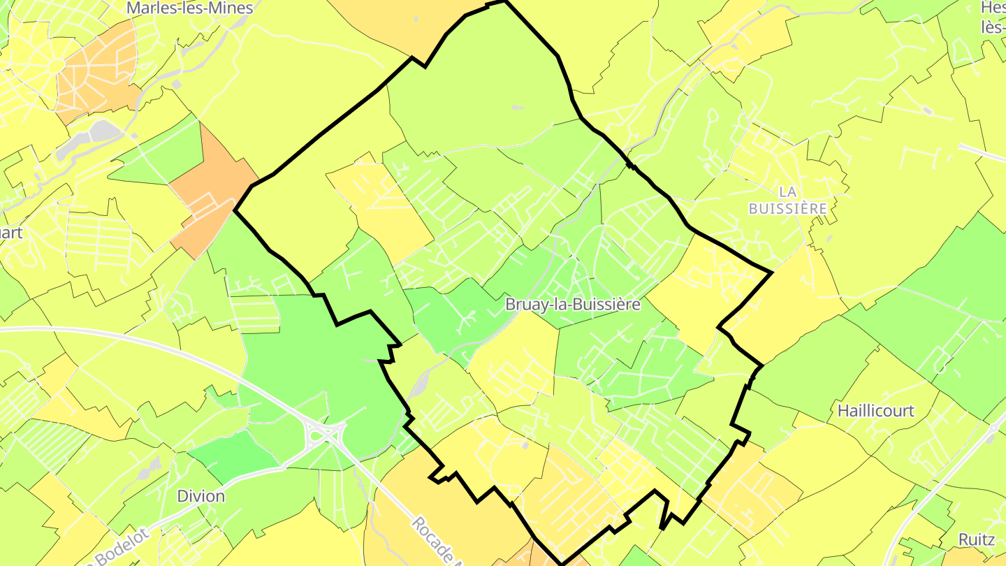 Carte des prix de l'immobilier Bruay-en-Artois