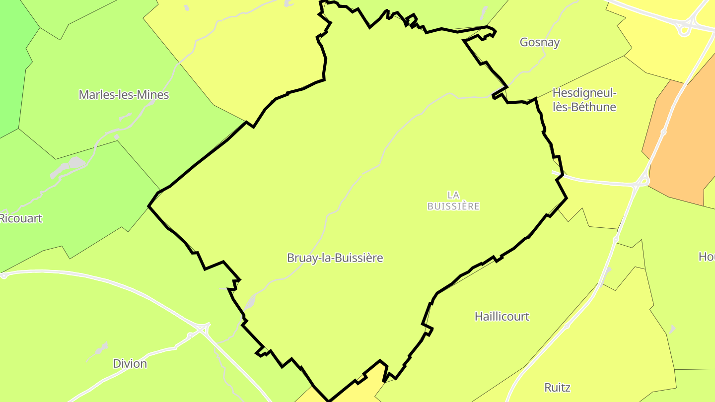 Carte des prix de l'immobilier Bruay-la-Buissière