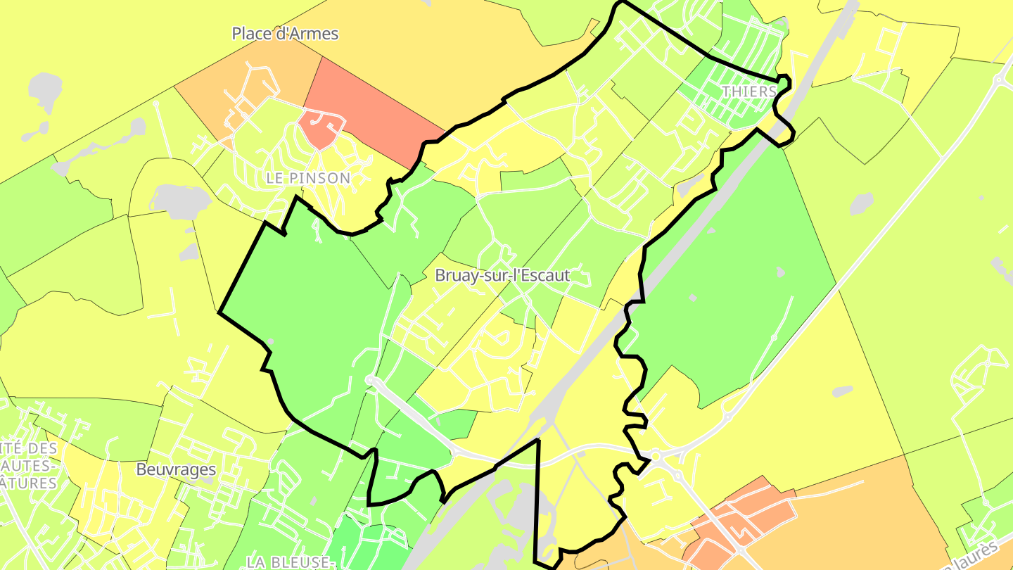 Carte des prix de l'immobilier Bruay-sur-l'Escaut
