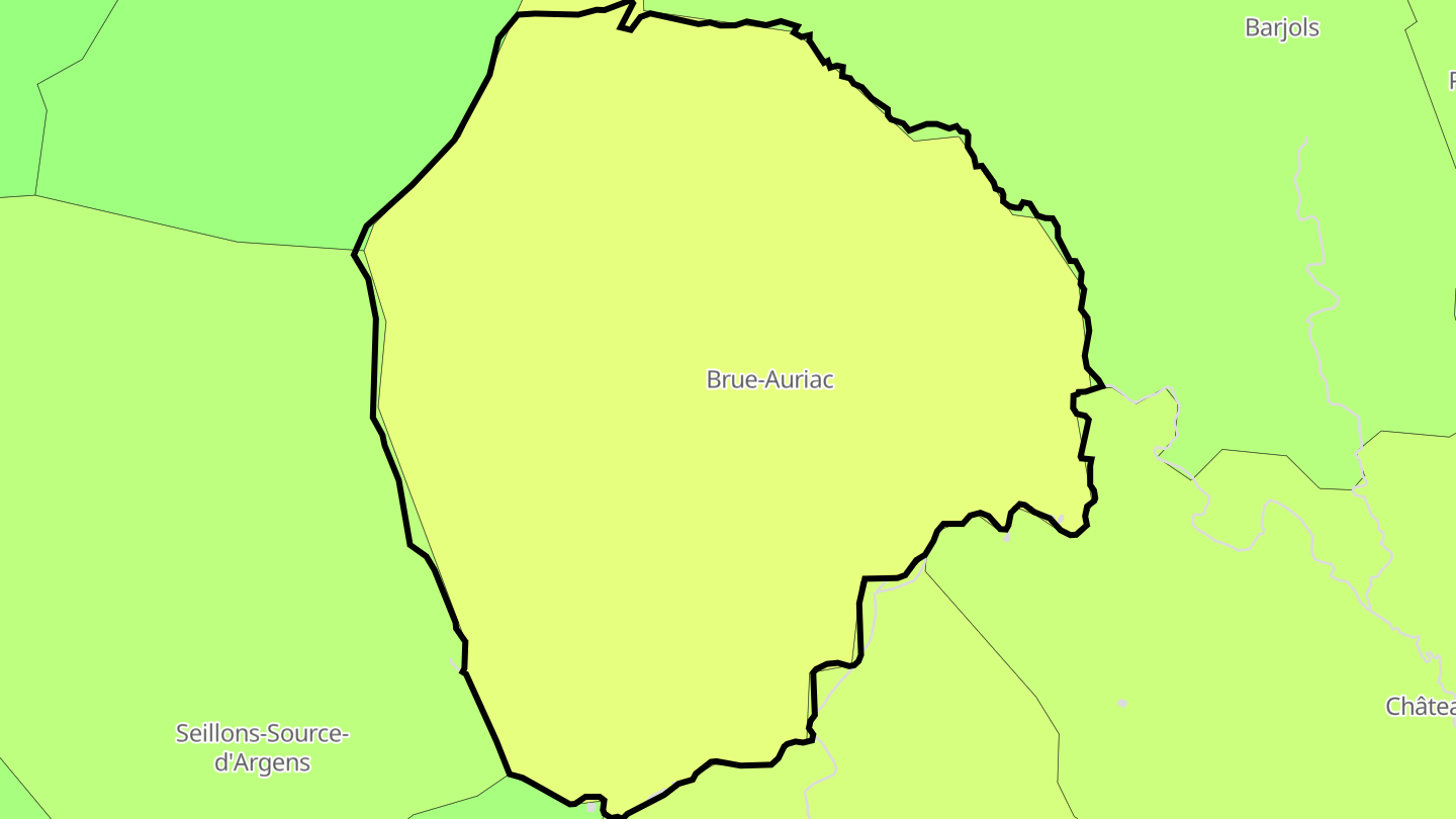 Carte des prix de l'immobilier Brue-Auriac