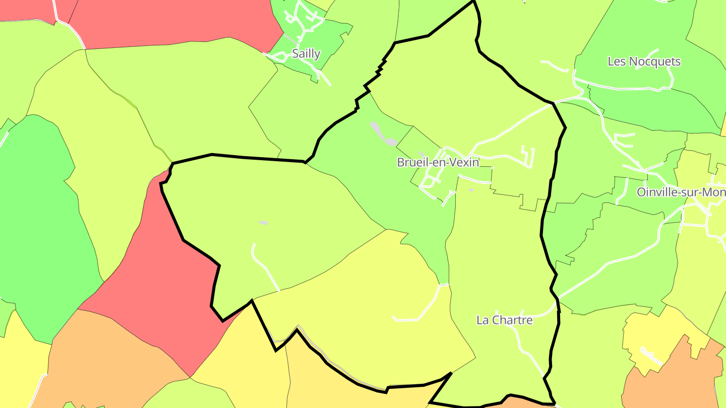 Carte des prix de l'immobilier Brueil-en-Vexin
