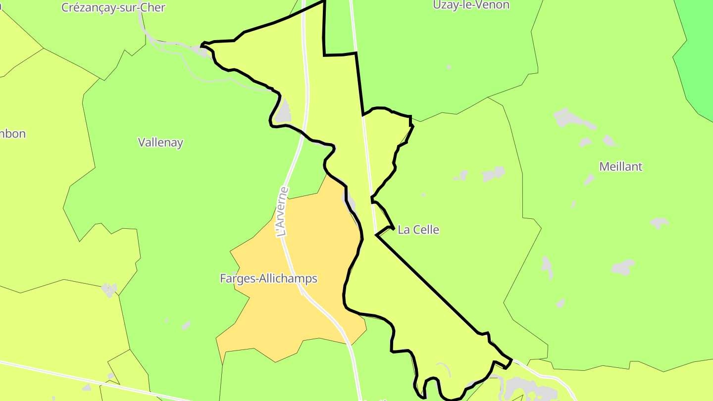 Carte des prix de l'immobilier Bruère-Allichamps