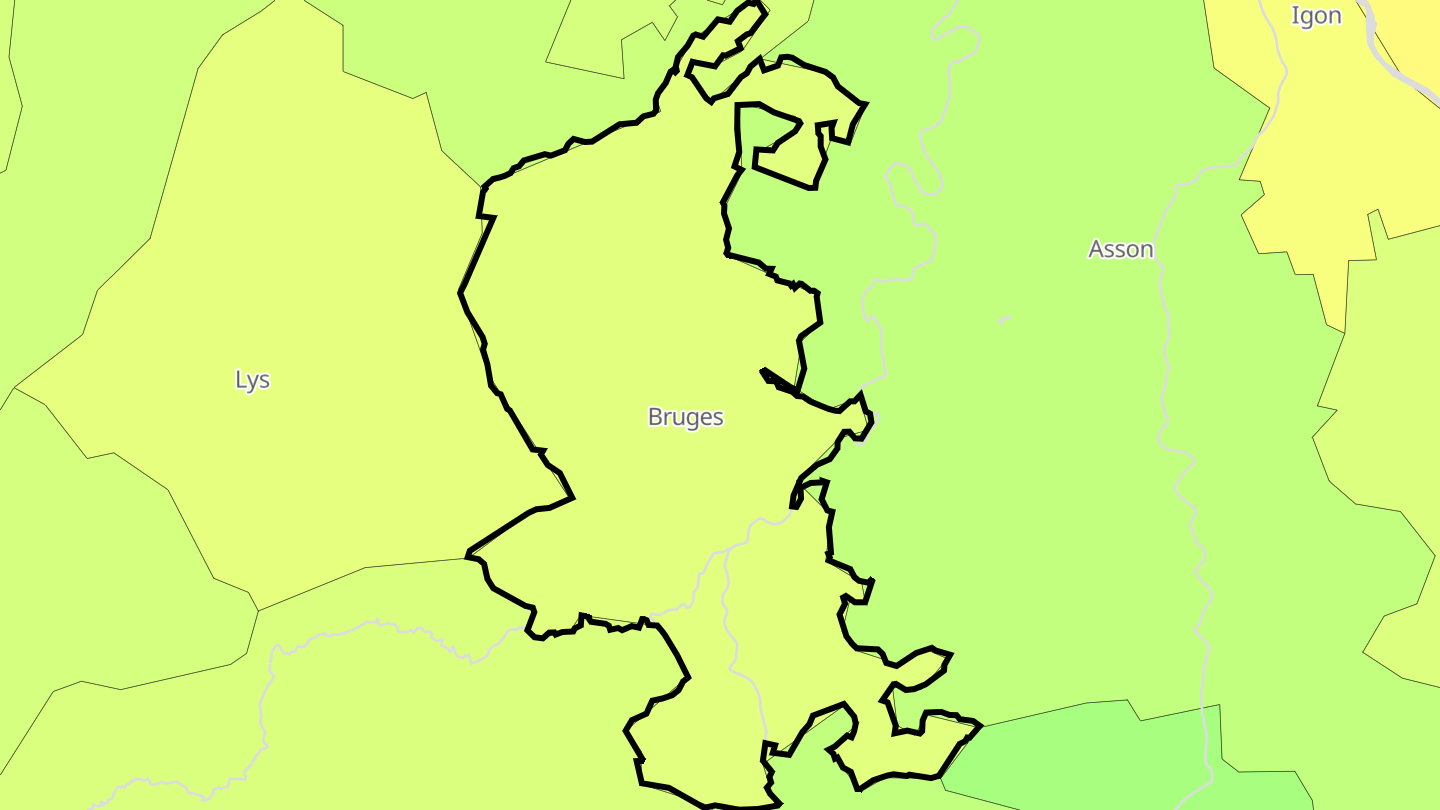 Carte des prix de l'immobilier Bruges-Capbis-Mifaget