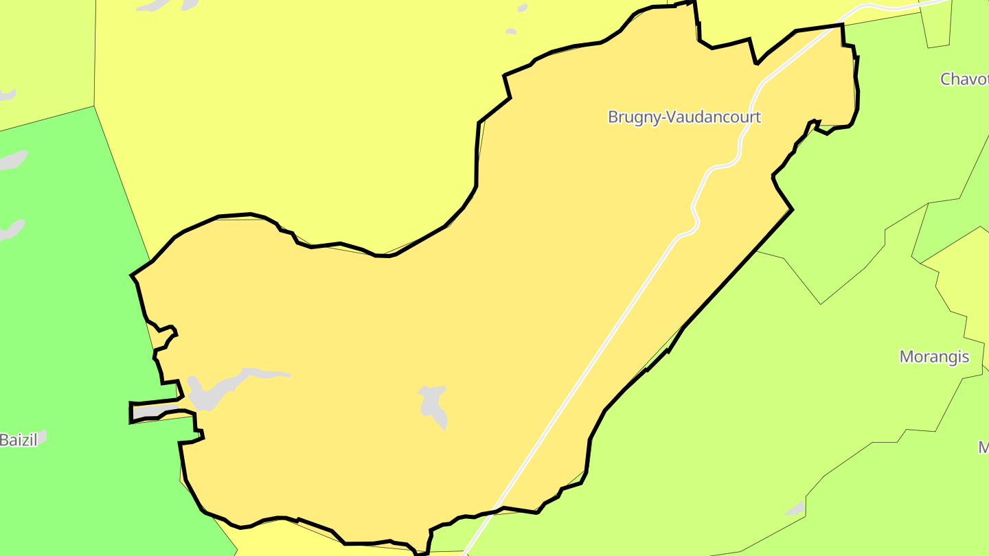 Carte des prix de l'immobilier Brugny-Vaudancourt