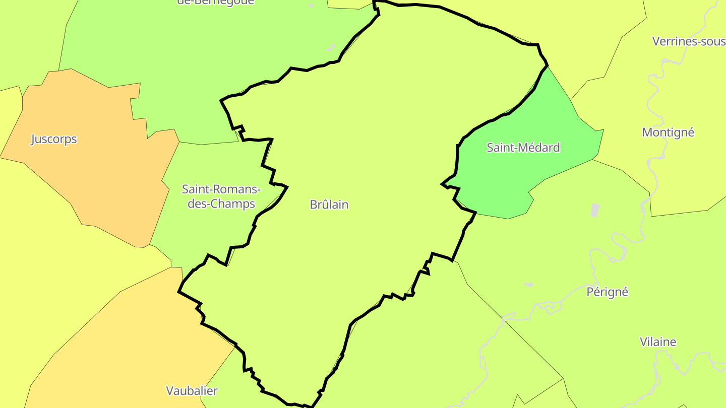 Carte des prix de l'immobilier Brûlain