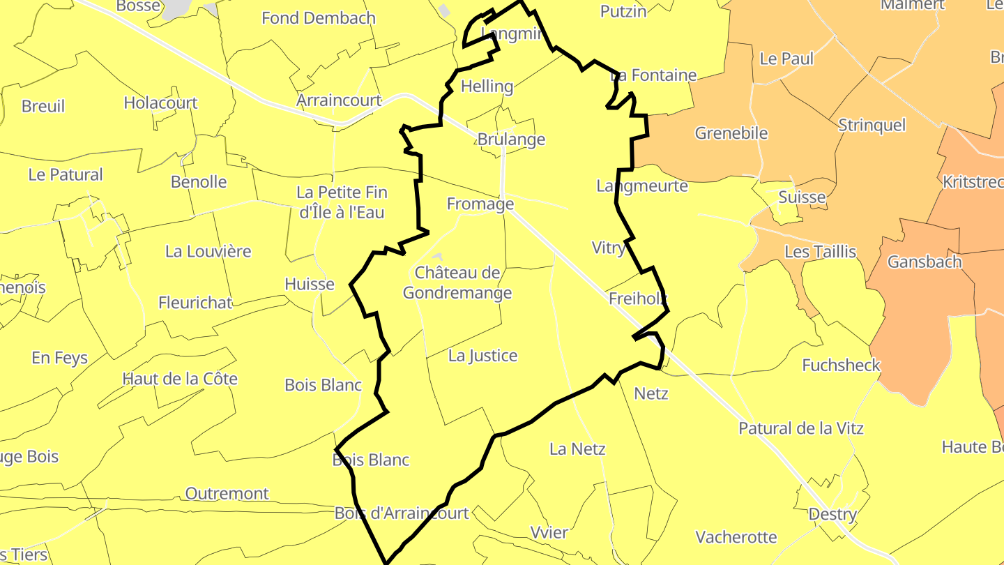 Carte des prix de l'immobilier Brulange