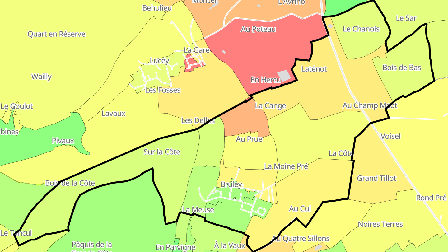 Carte des prix de l'immobilier Bruley