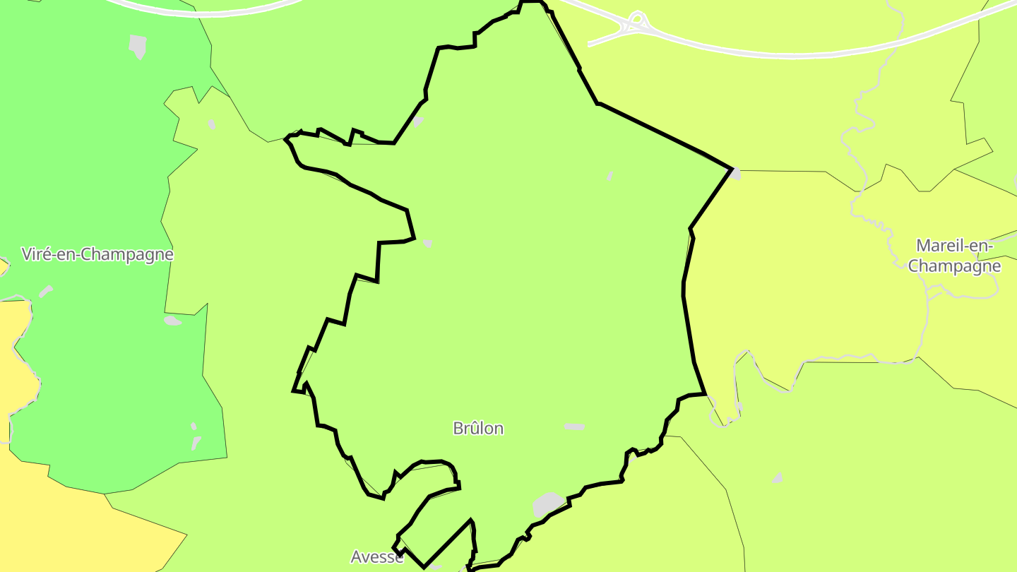 Carte des prix de l'immobilier Brûlon