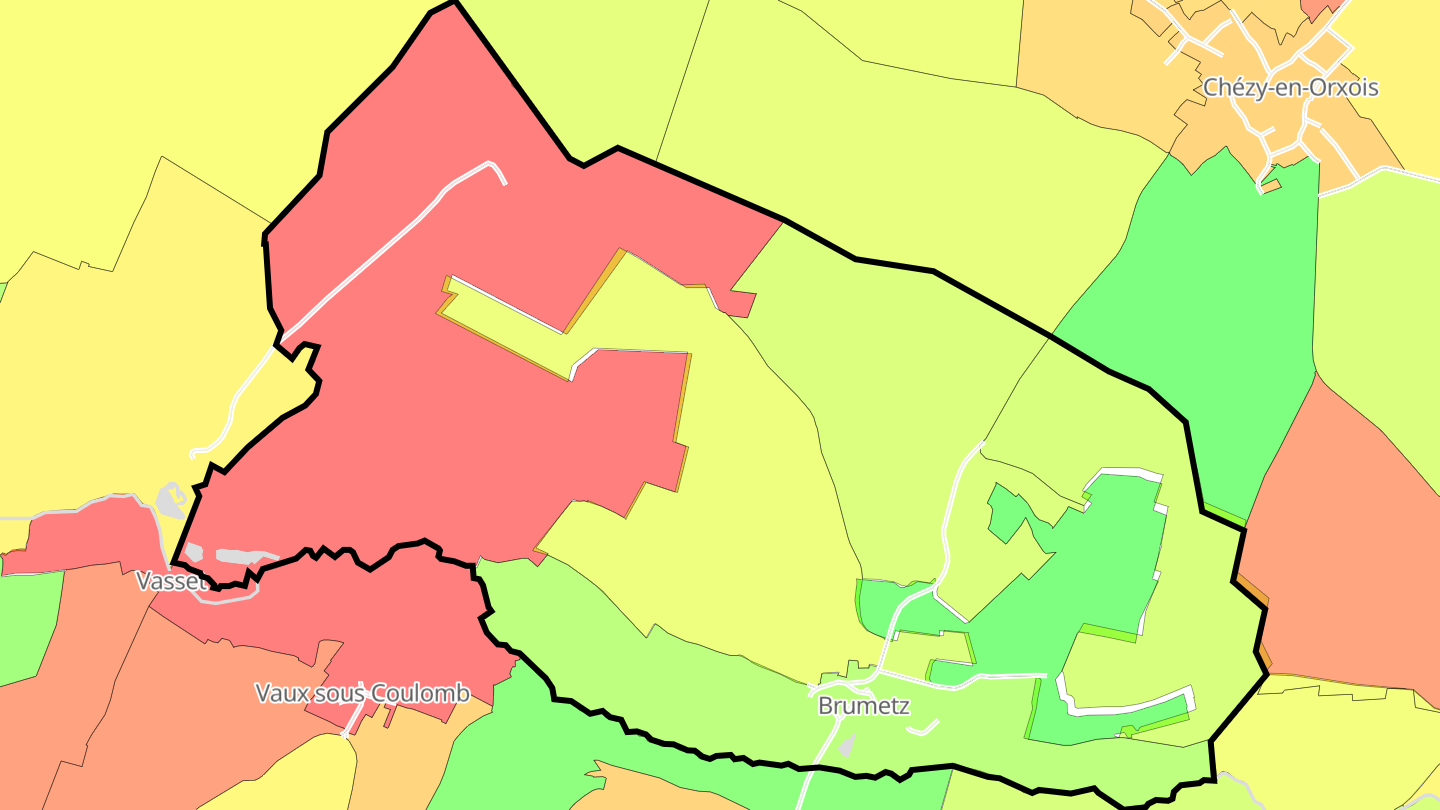 Carte des prix de l'immobilier Brumetz