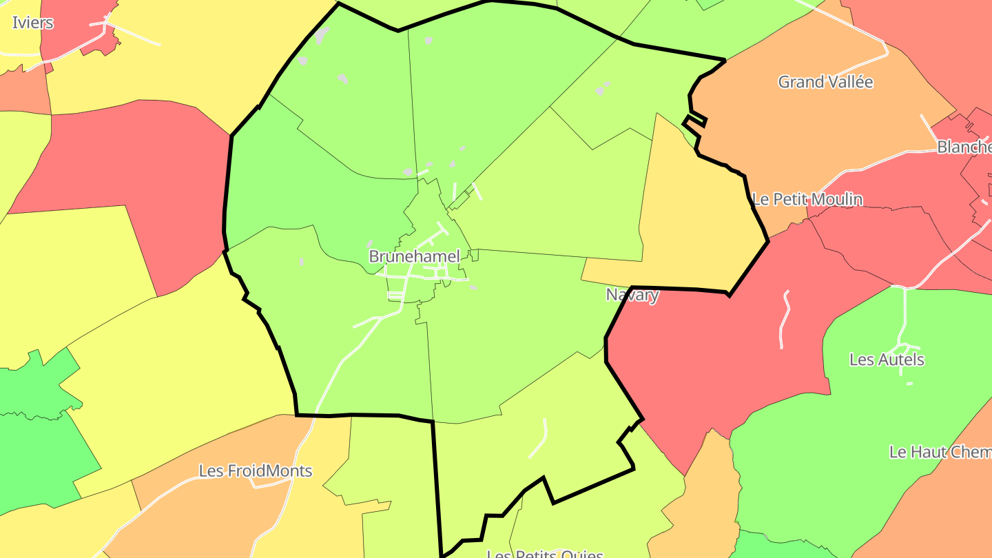 Carte des prix de l'immobilier Brunehamel