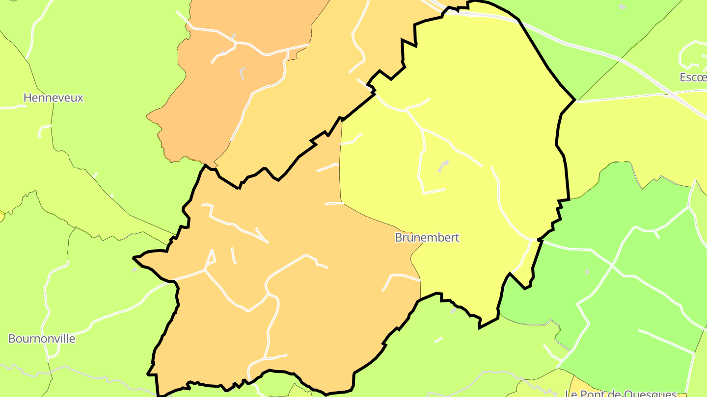 Carte des prix de l'immobilier Brunembert