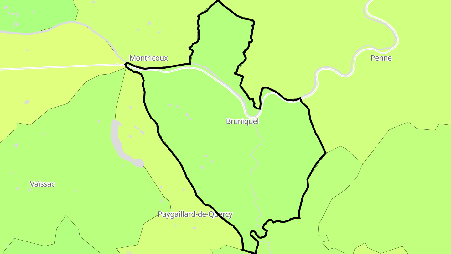 Carte des prix de l'immobilier Bruniquel