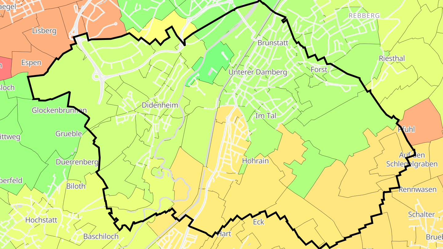 Carte des prix de l'immobilier Brunstatt-Didenheim