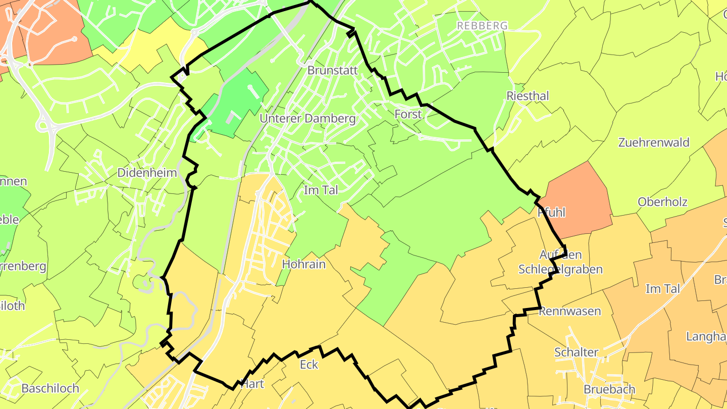 Carte des prix de l'immobilier Brunstatt